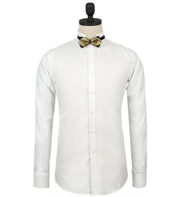 白色全棉男士商務(wù)長袖襯衫